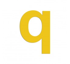 Lettre "q" minuscule en alu ou PVC découpé, 5 coloris