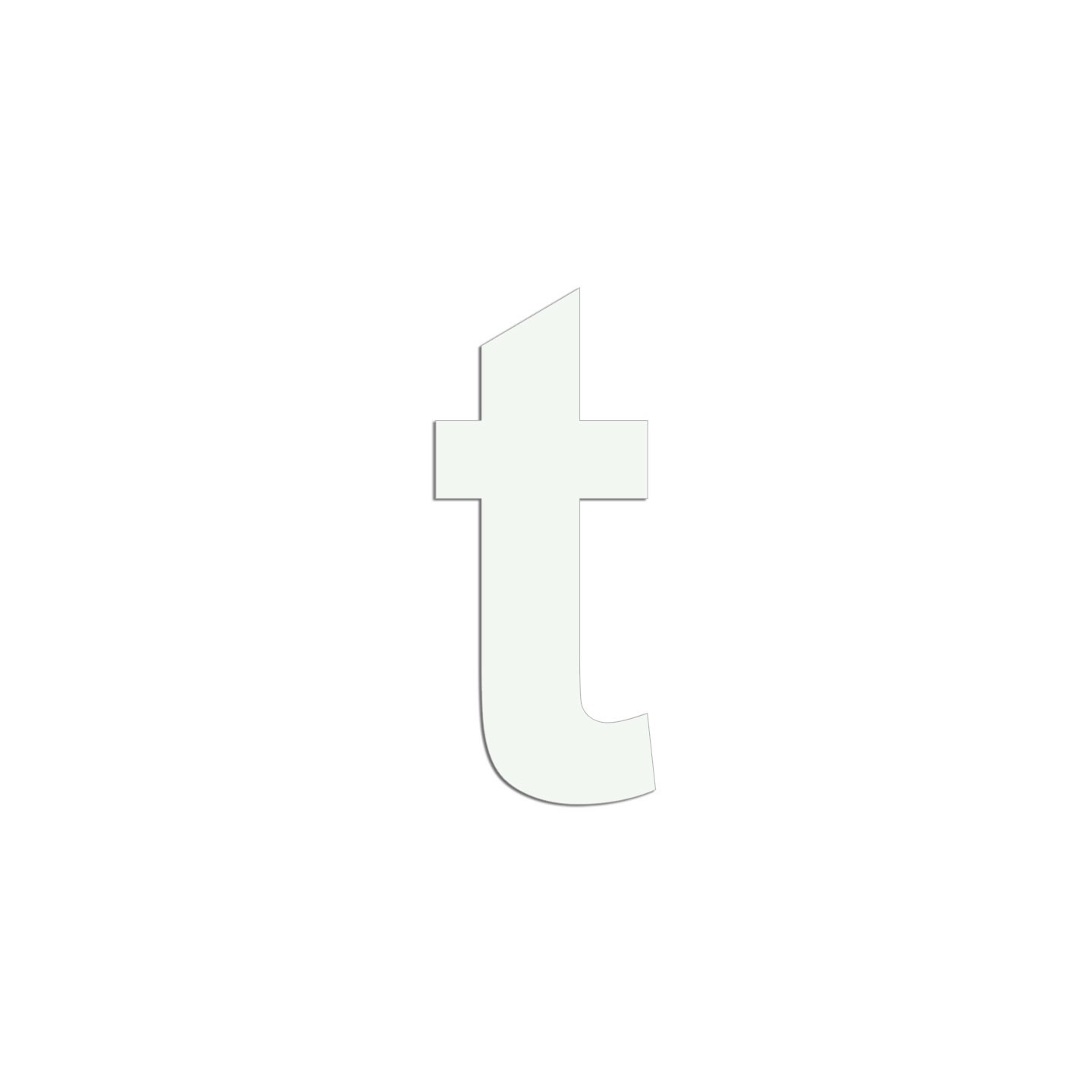 Lettre "t" minuscule en alu découpé, couleur et hauteur au choix