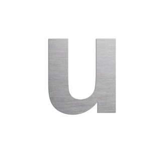 Lettre "u" minuscule en alu découpé, hauteur et couleur au choix