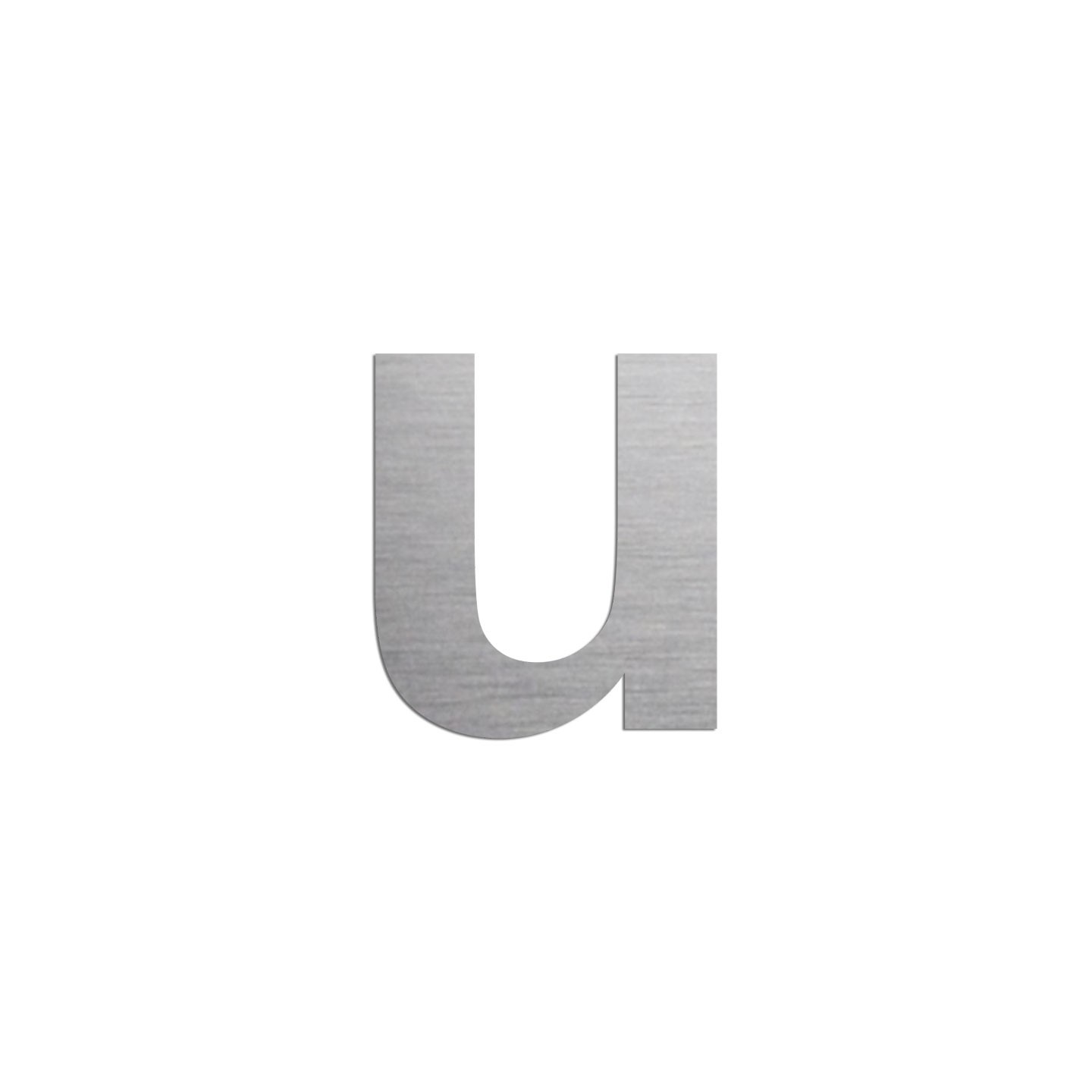 Lettre "u" minuscule en alu découpé, hauteur et couleur au choix