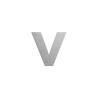 Lettre "v" minuscule en alu découpé, 5 couleurs et 2 hauteurs