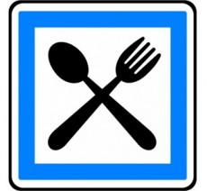 Panneau routier "Restaurant ouvert 7 jours sur 7" CE16