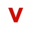Lettre "v" minuscule en alu découpé, 5 couleurs et 2 hauteurs