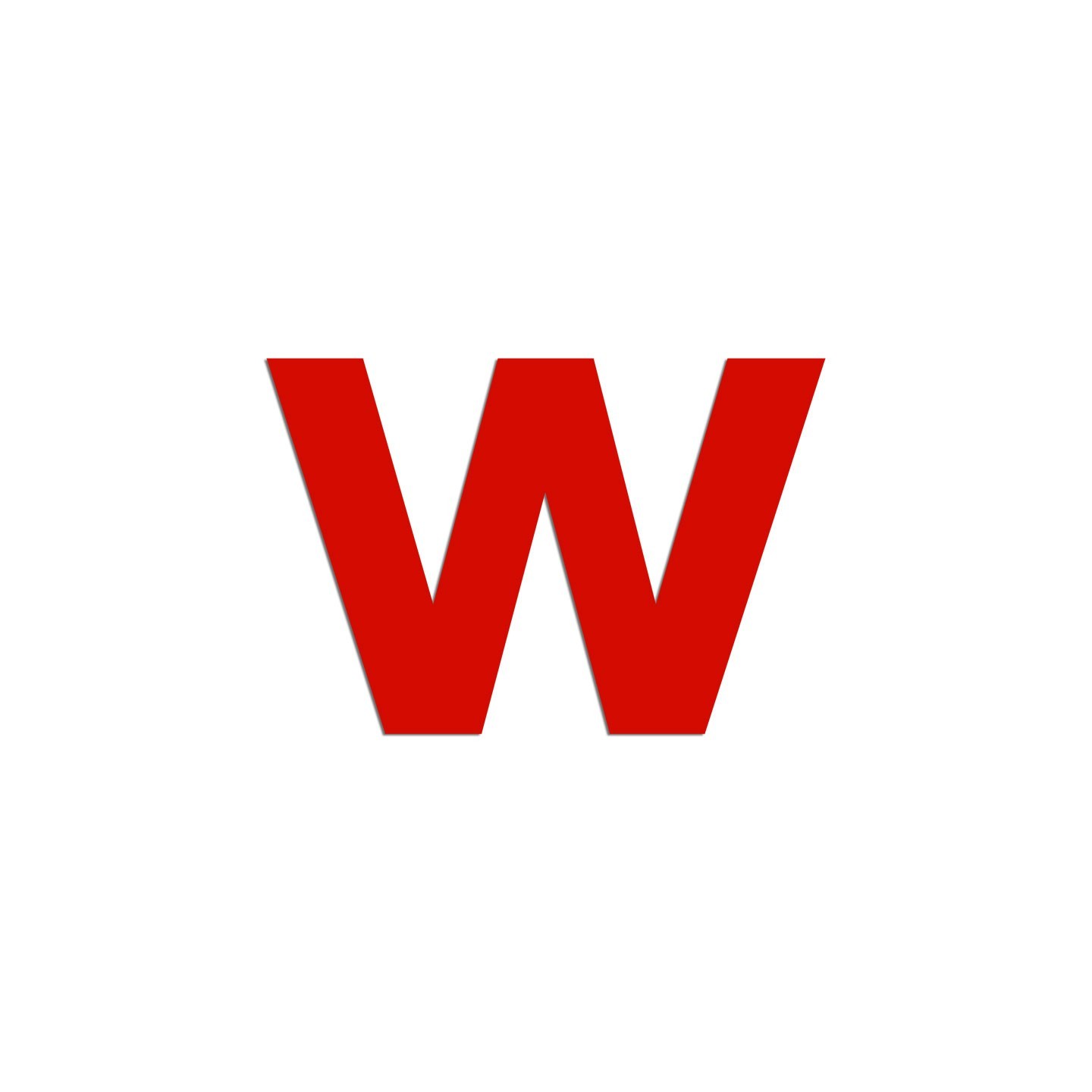 Lettre "w" minuscule en alu découpé, coloris et hauteur au choix