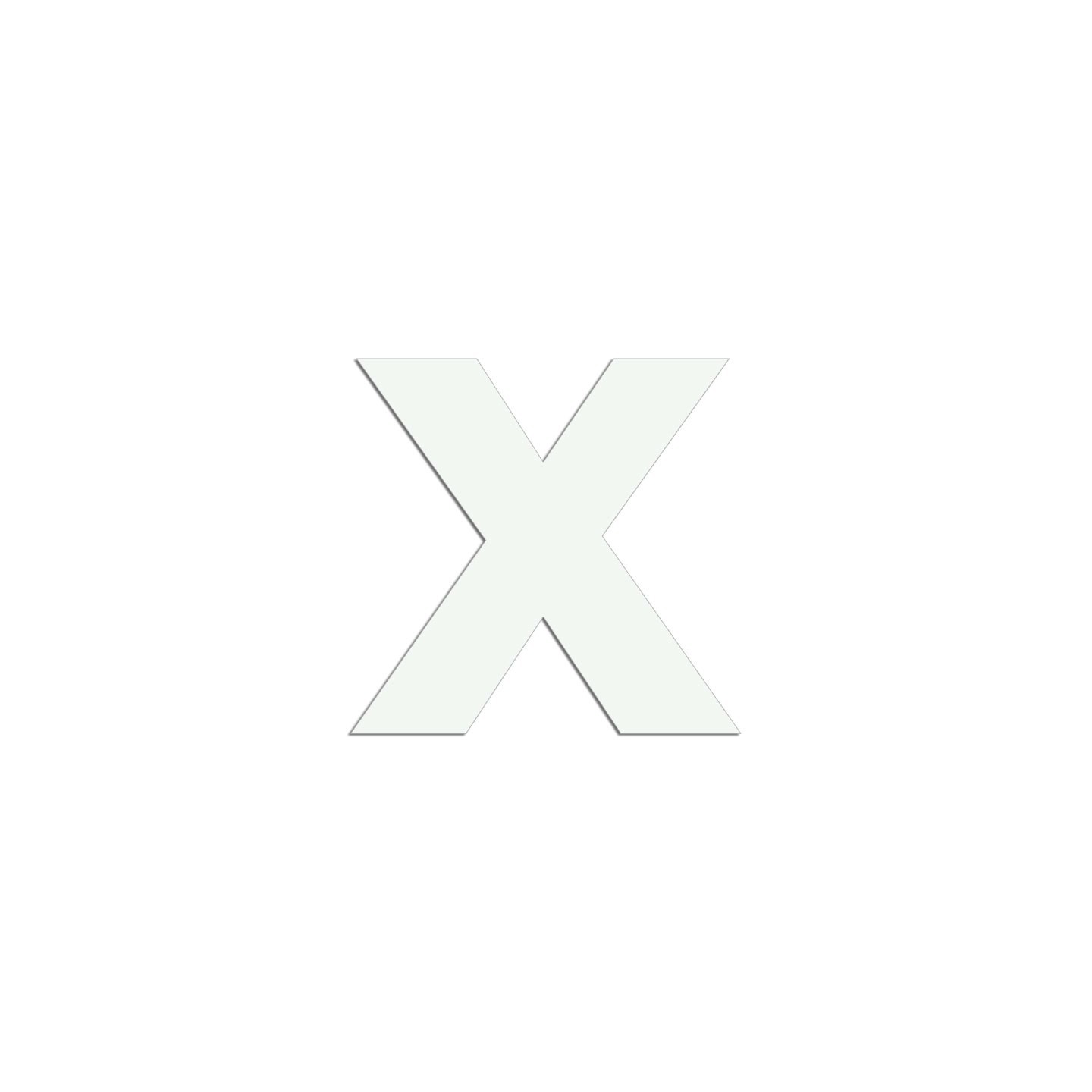 Lettre "x" minuscule en alu découpé, 5 coloris et 2 hauteurs
