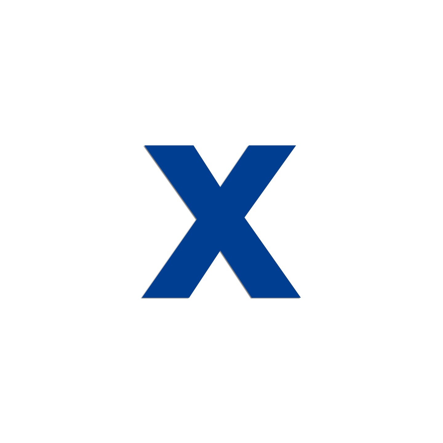 Lettre "x" minuscule en alu découpé, 5 coloris et 2 hauteurs