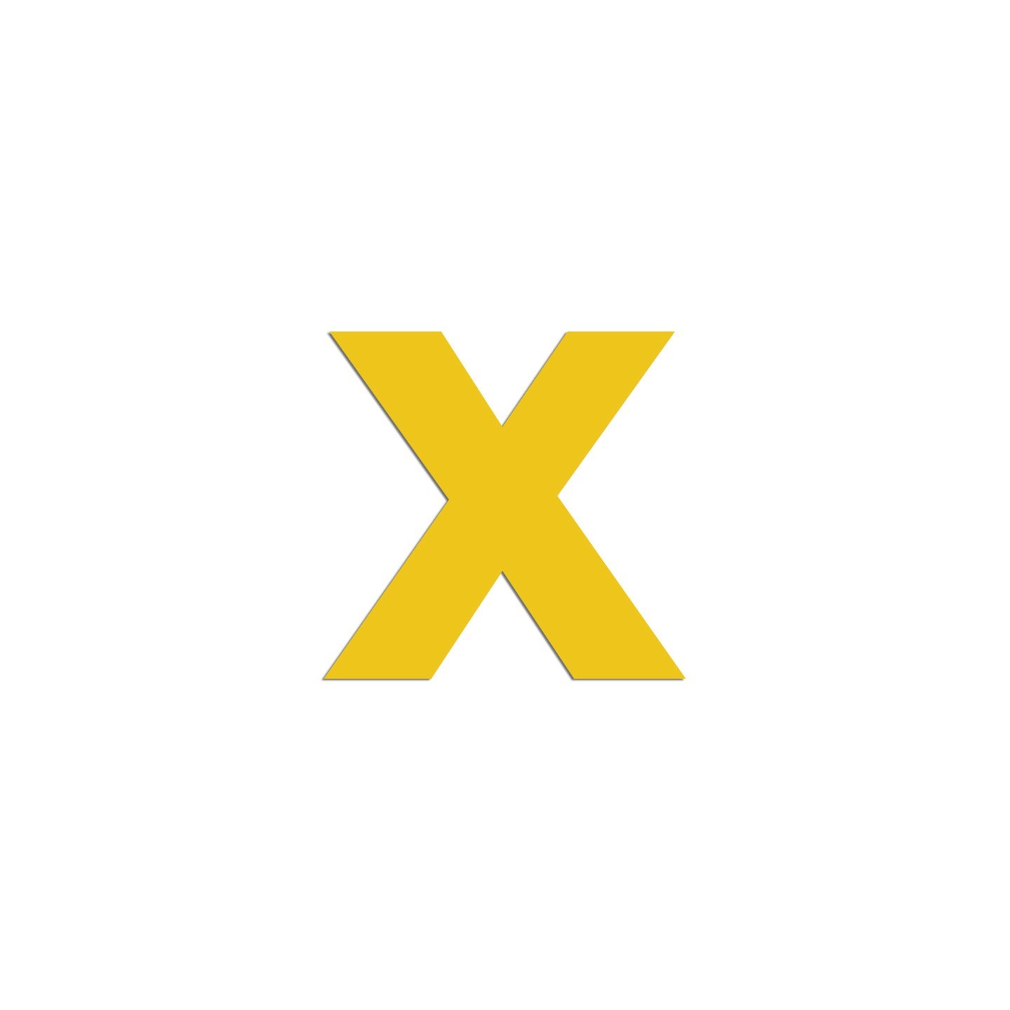 Lettre "x" minuscule en alu découpé, 5 coloris et 2 hauteurs