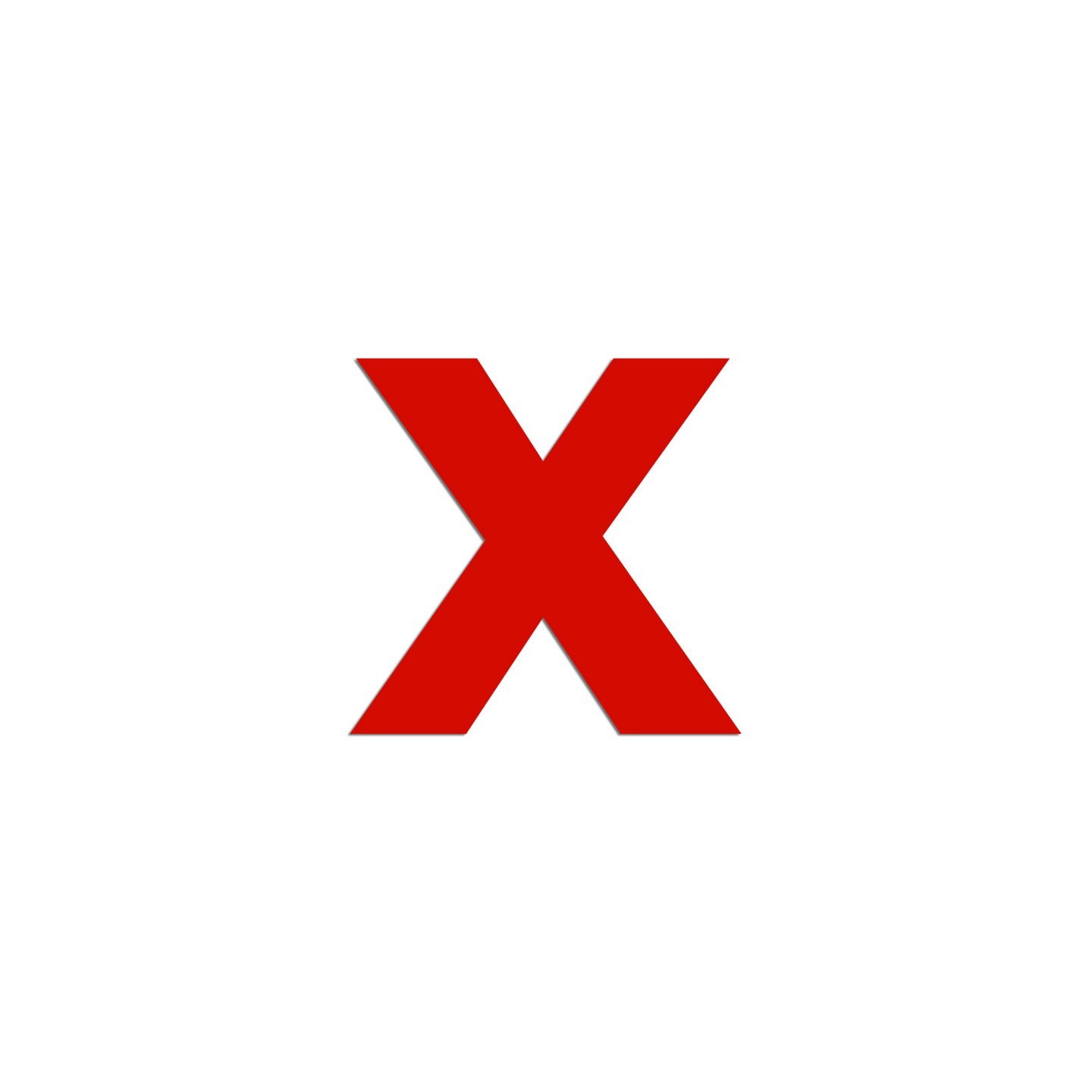 Lettre "x" minuscule en alu découpé, 5 coloris et 2 hauteurs