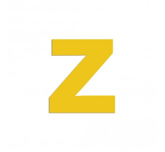 Lettre "z" minuscule en alu découpé, coloris et dimensions au choix