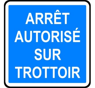 Panneau routier "Arrêt autorisé sur trottoir" C50