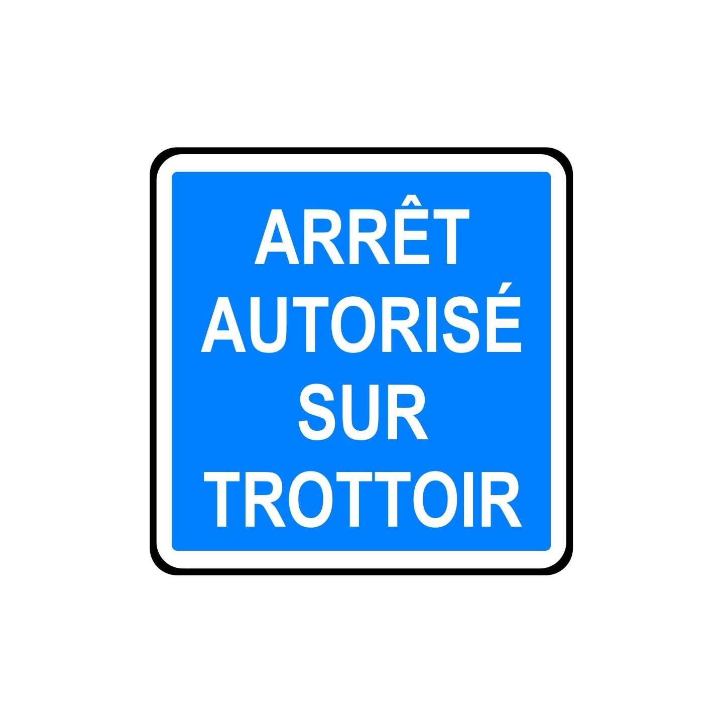 Panneau type routier Arrêt autorisé sur trottoir ref:C50