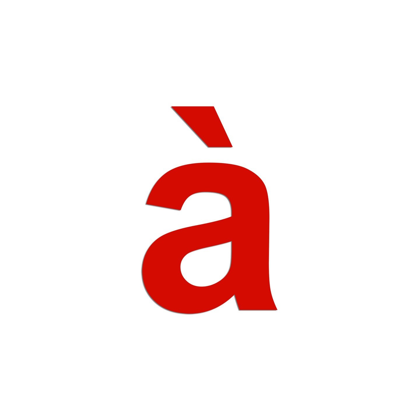 Lettre " à " en aluminium découpé, 5 couleurs et 2 dimensions