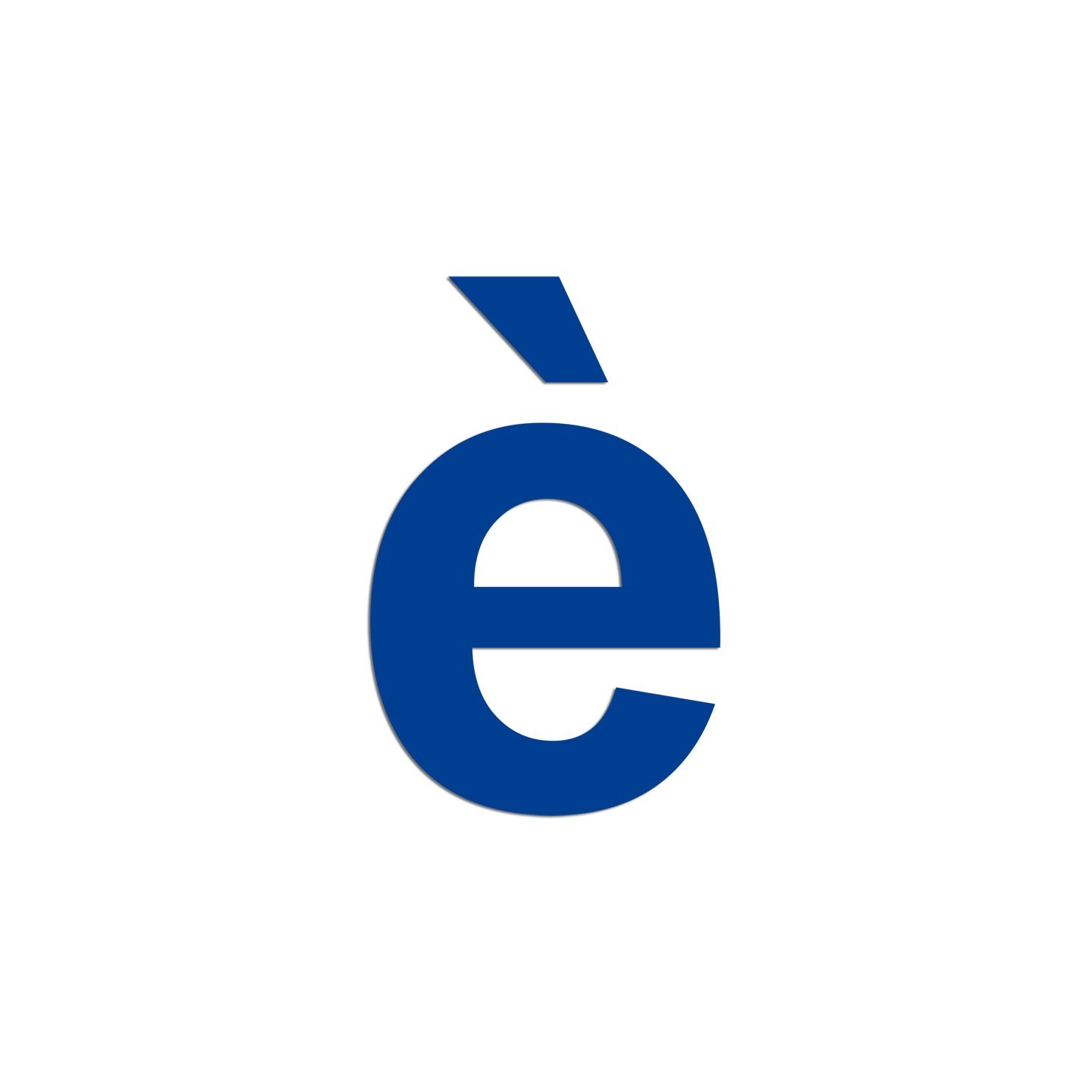Lettre " è " en aluminium découpé, dimensions et couleurs au choix