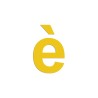 Lettre " è " en aluminium découpé, dimensions et couleurs au choix