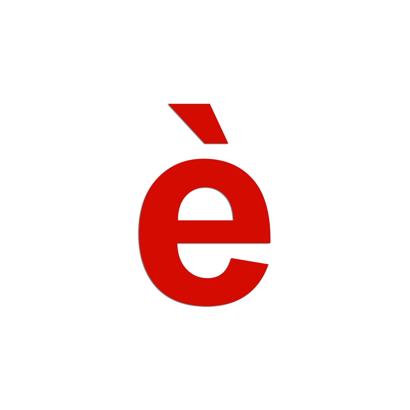 Lettre " è " en aluminium découpé, dimensions et couleurs au choix