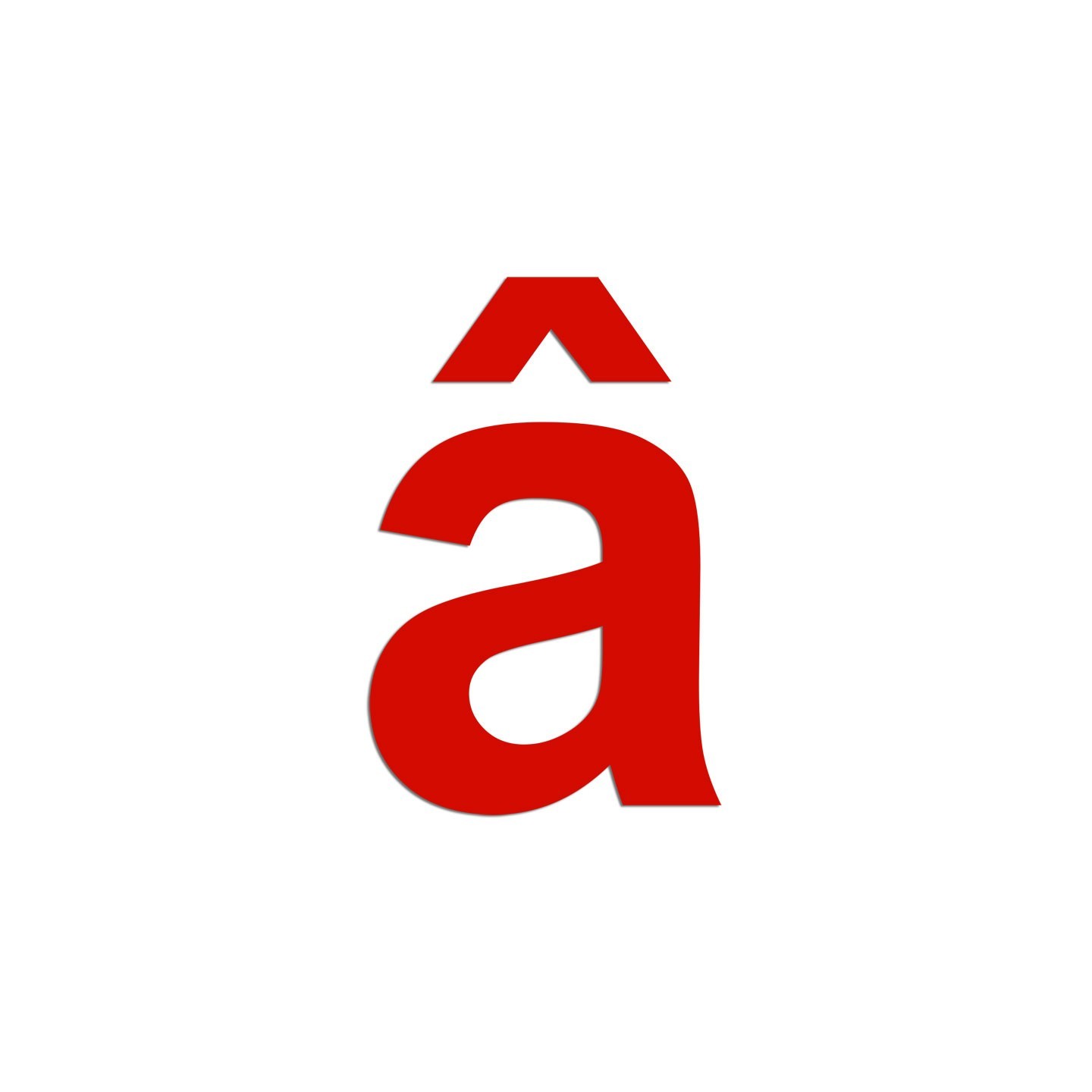 Lettre " â " en aluminium découpé, couleurs et dimensions au choix