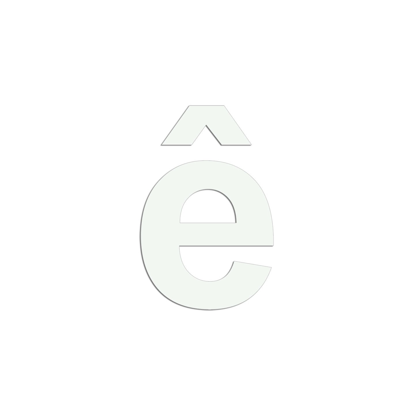 Lettre " ê " en aluminium découpé, coloris et dimensions au choix