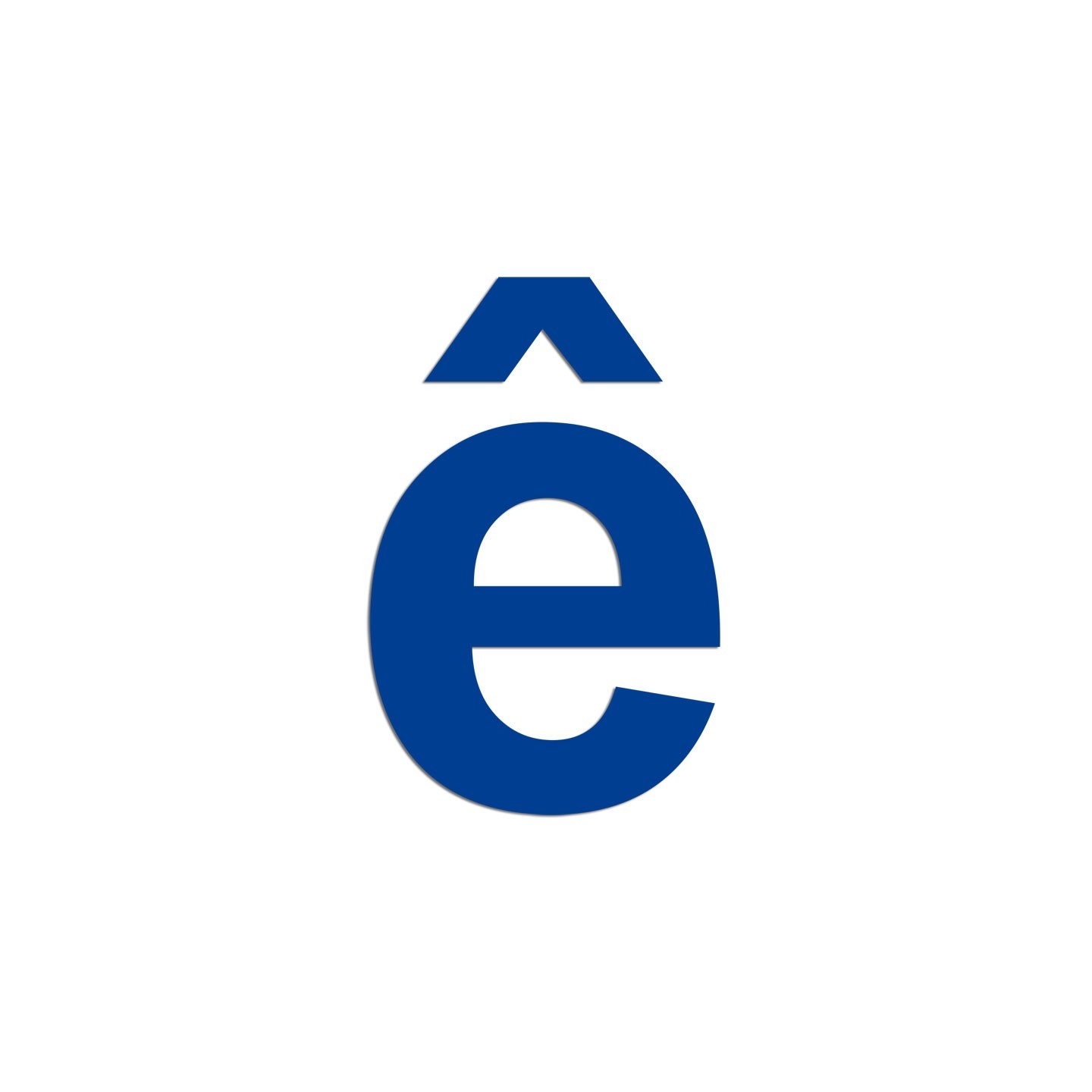 Lettre " ê " en aluminium découpé, coloris et dimensions au choix
