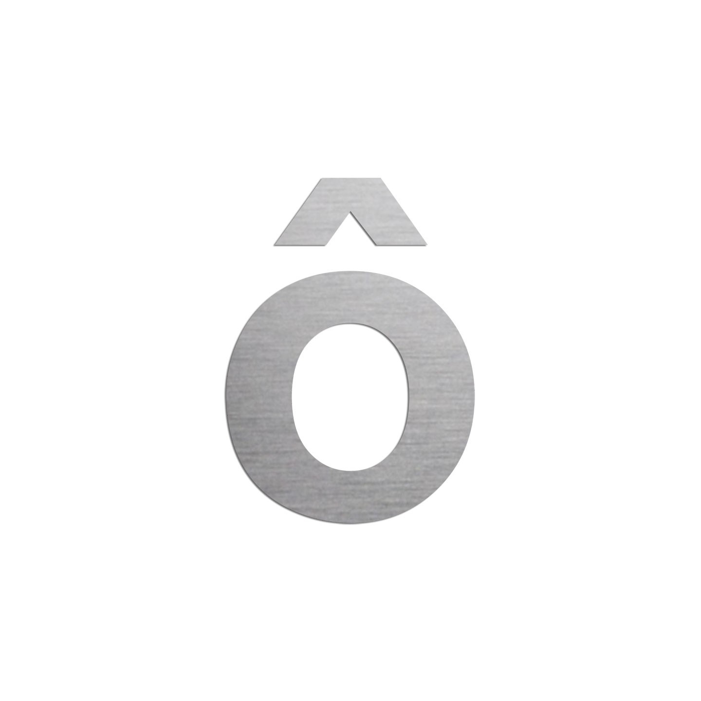 Lettre " ô " en aluminium, coloris et dimensions au choix