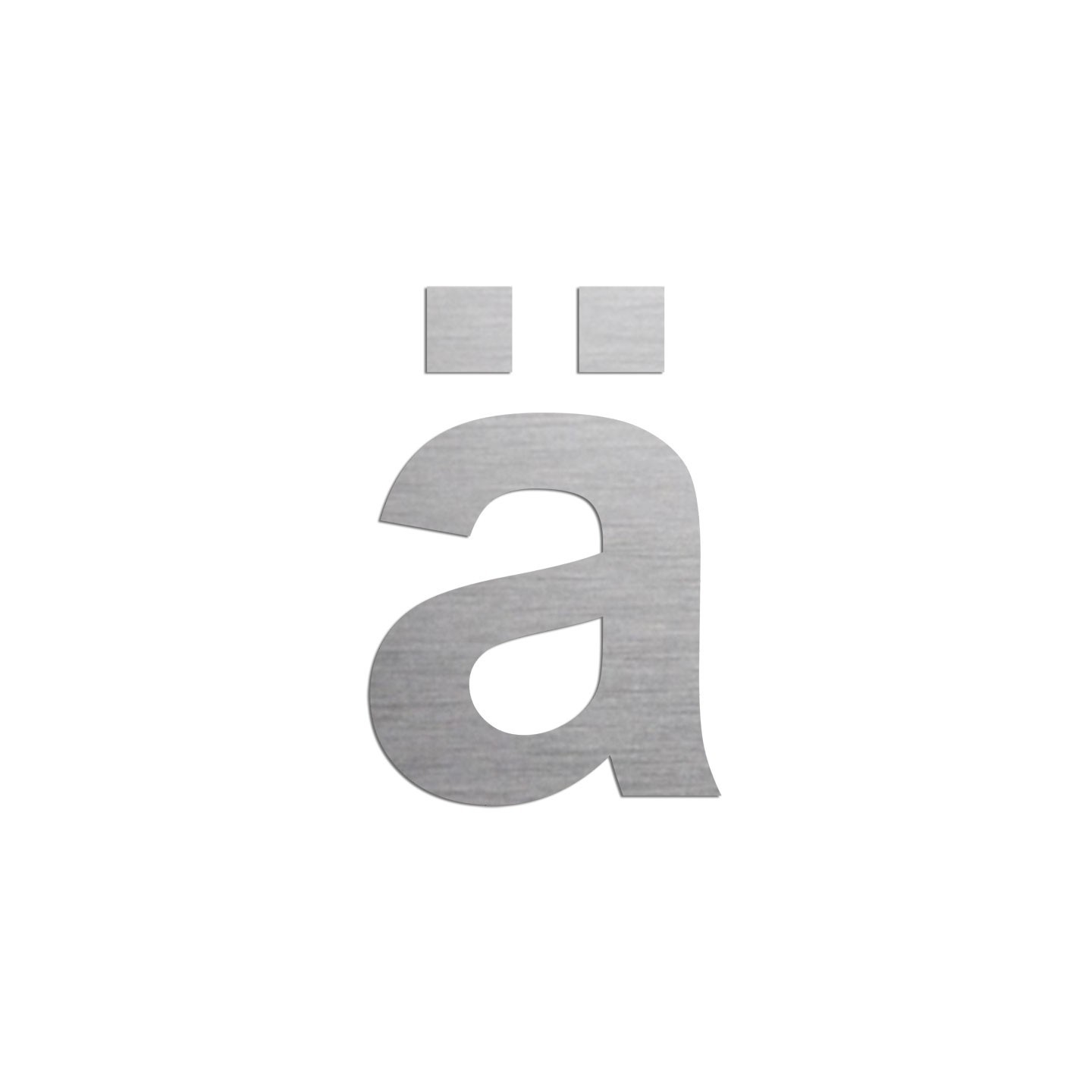 Lettre " ä " en aluminium, 5 coloris et 2 hauteurs