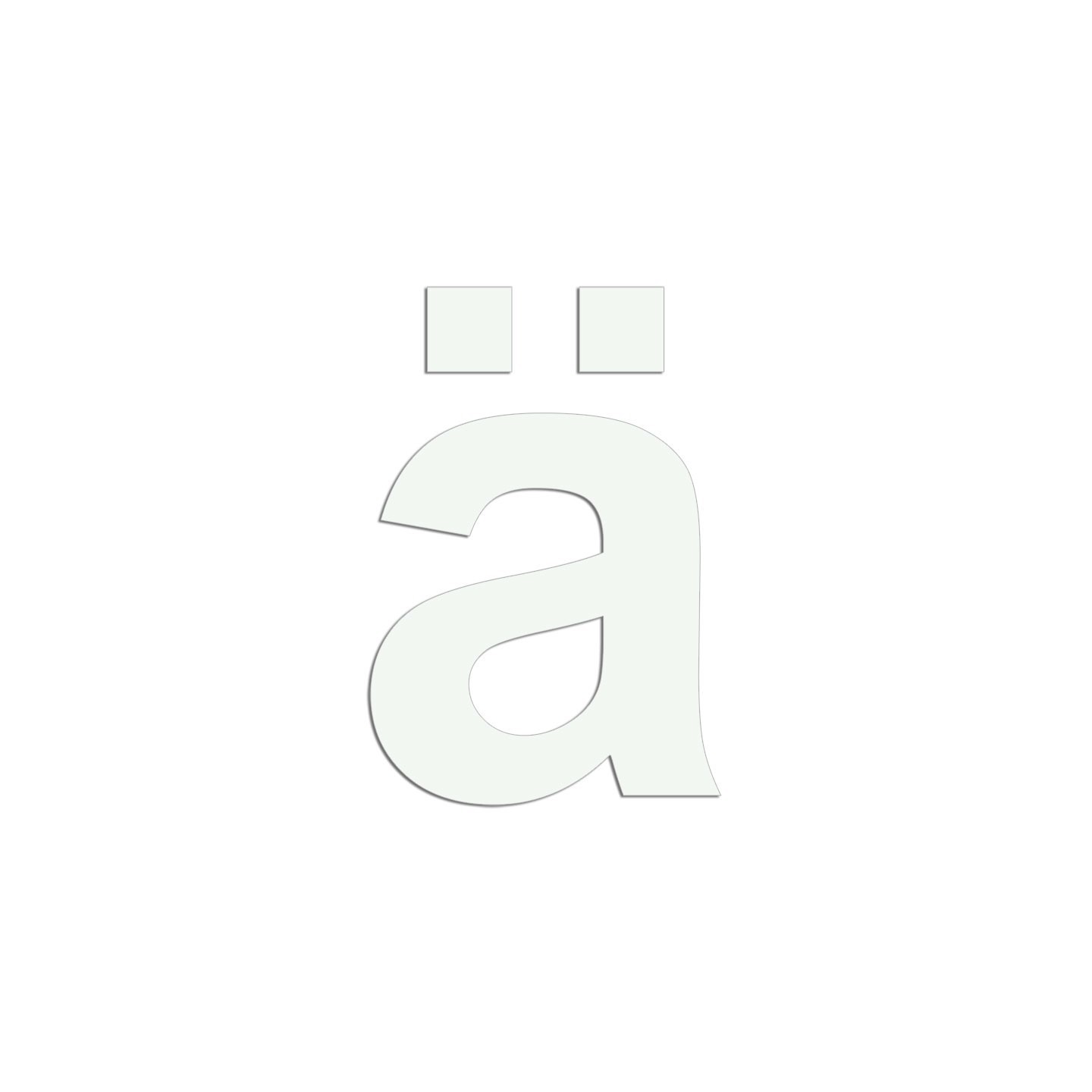Lettre " ä " en aluminium, 5 coloris et 2 hauteurs