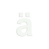 Lettre " ä " en aluminium, 5 coloris et 2 hauteurs