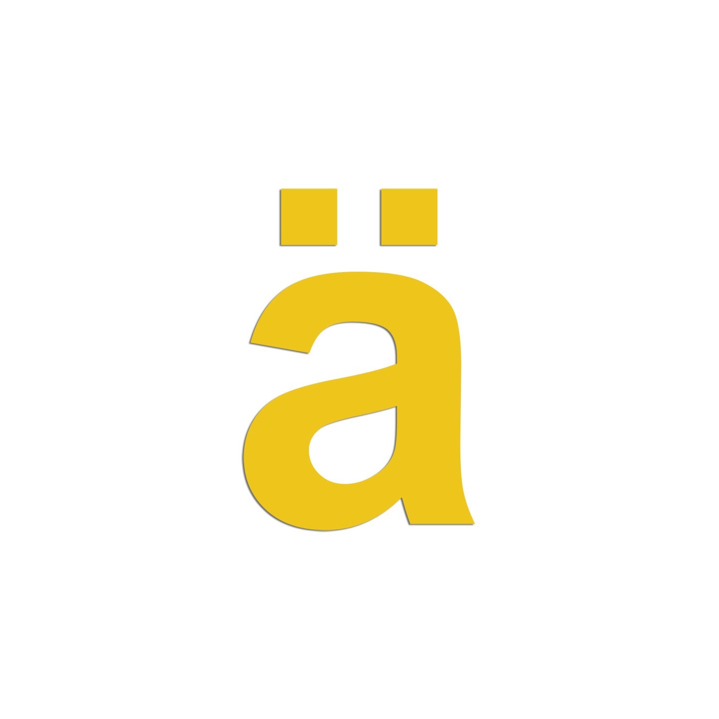 Lettre " ä " en aluminium, 5 coloris et 2 hauteurs