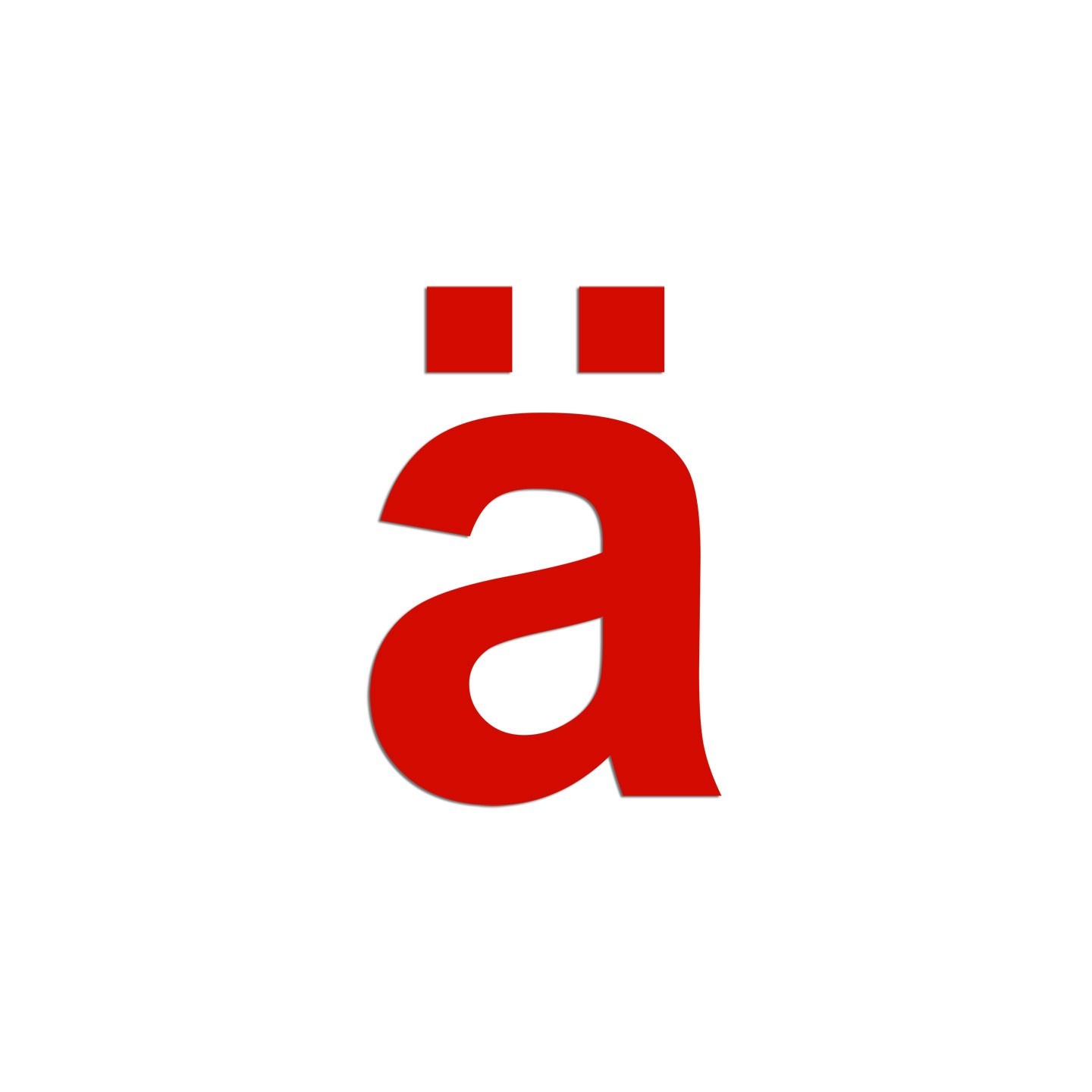 Lettre " ä " en aluminium, 5 coloris et 2 hauteurs