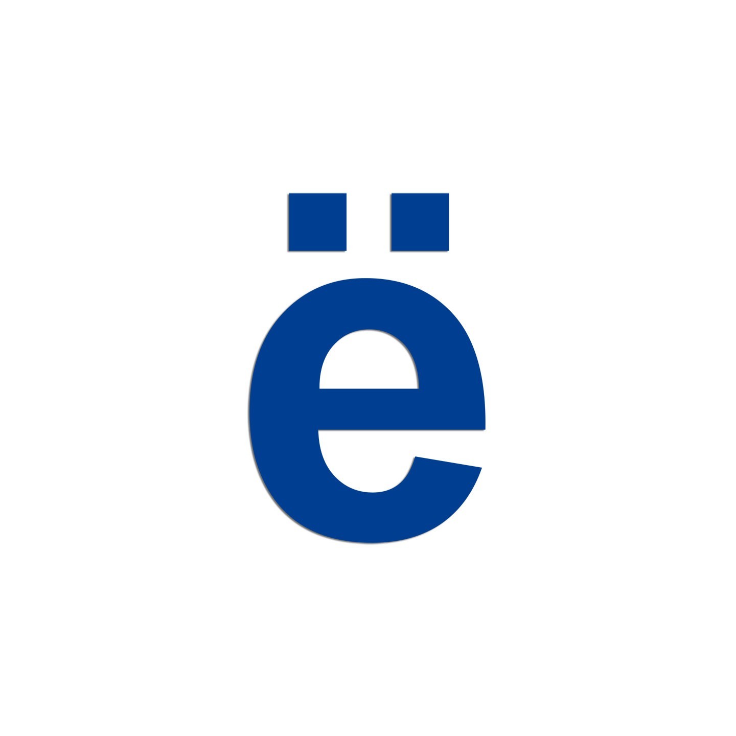 Lettre " ë " en aluminium brossé découpé, couleurs et dimensions au choix