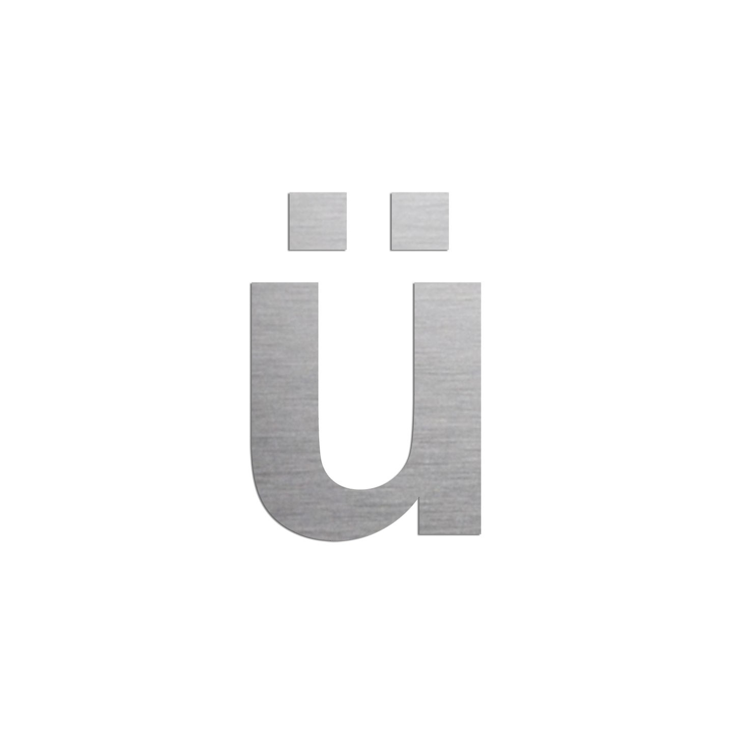 Lettre " ü " en aluminium, couleurs et hauteurs au choix