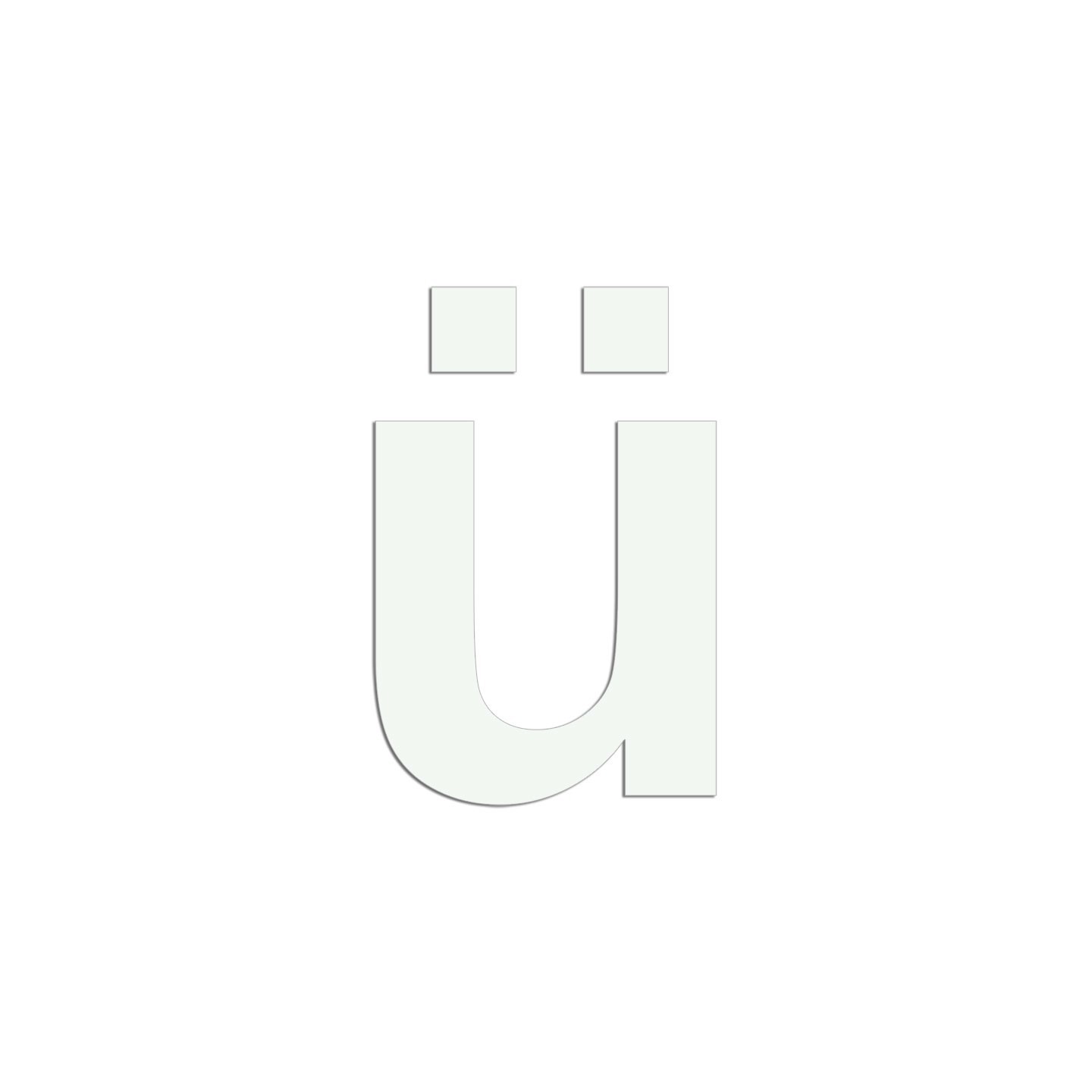 Lettre " ü " en aluminium, couleurs et hauteurs au choix