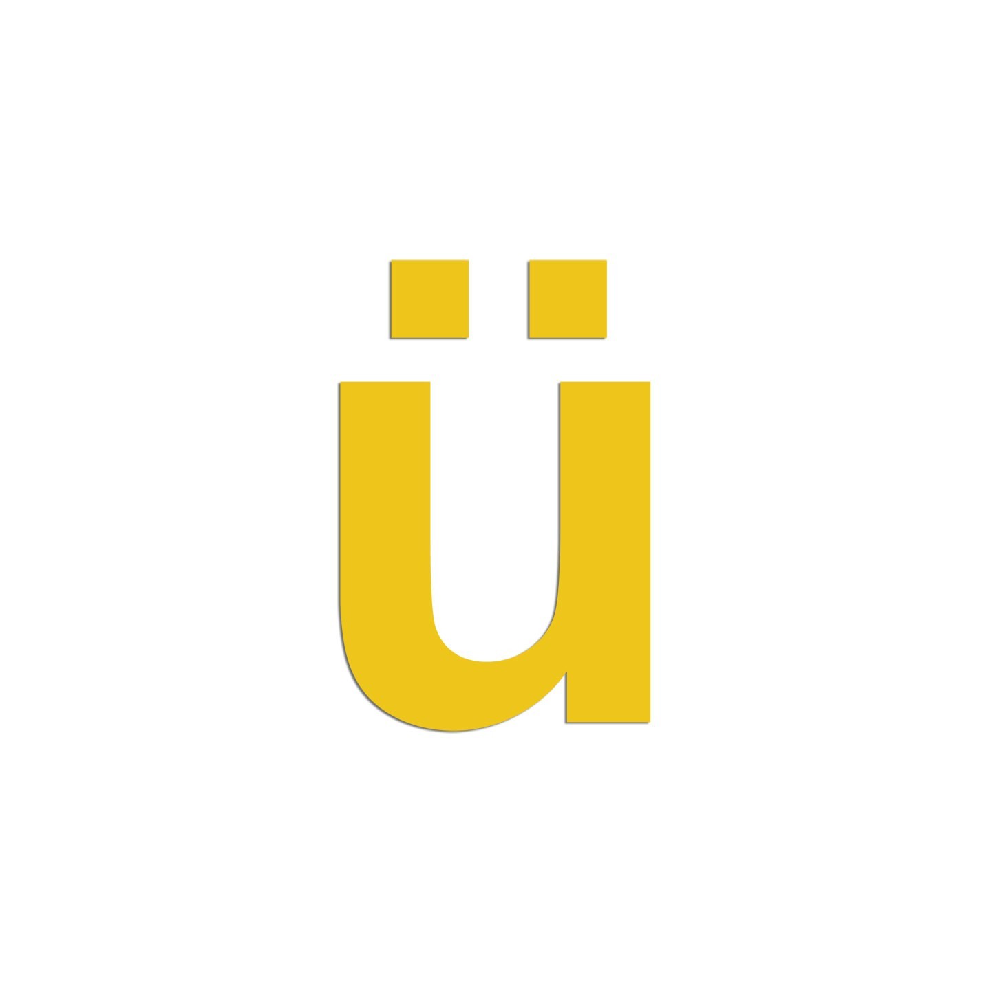 Lettre " ü " en aluminium, couleurs et hauteurs au choix
