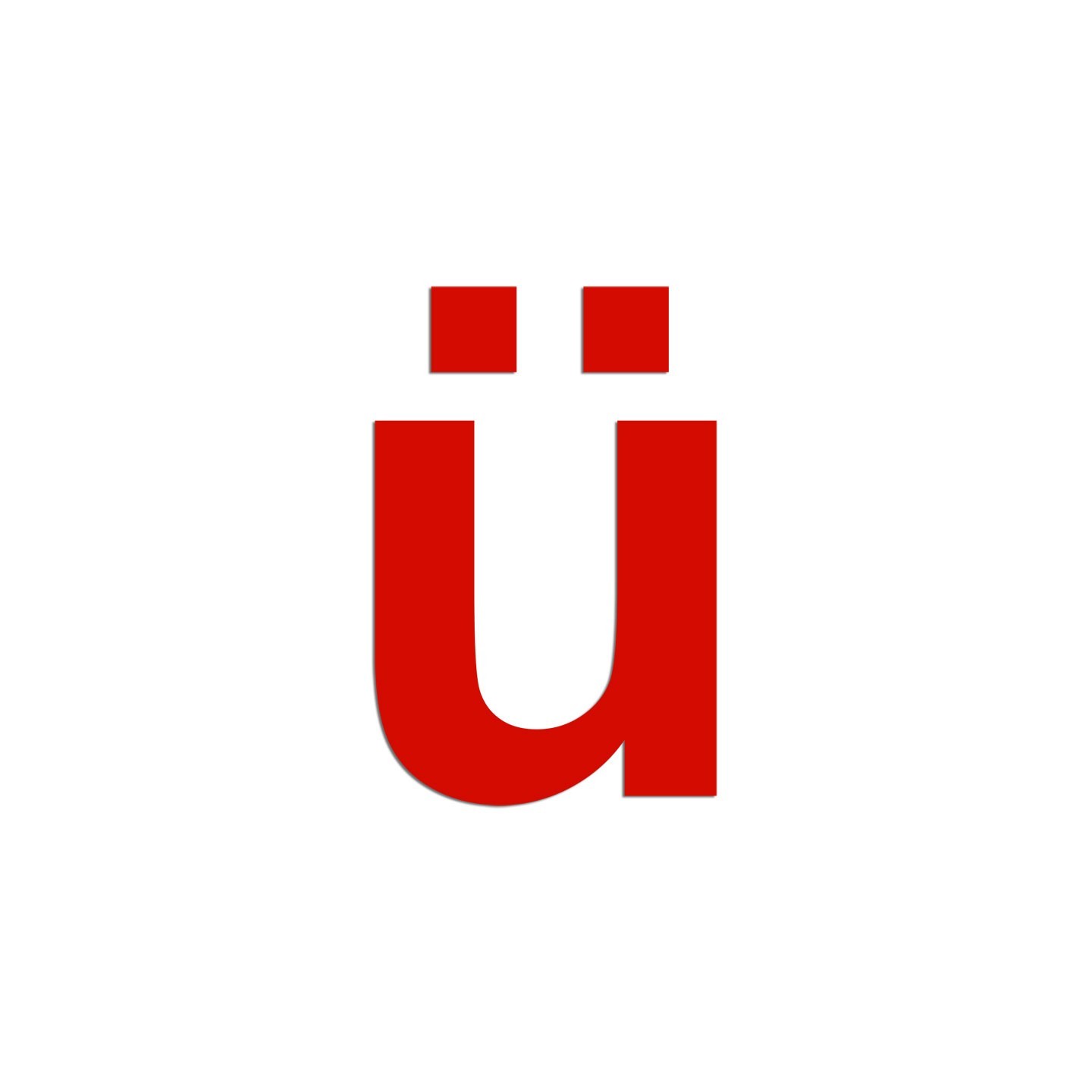 Lettre " ü " en aluminium, couleurs et hauteurs au choix