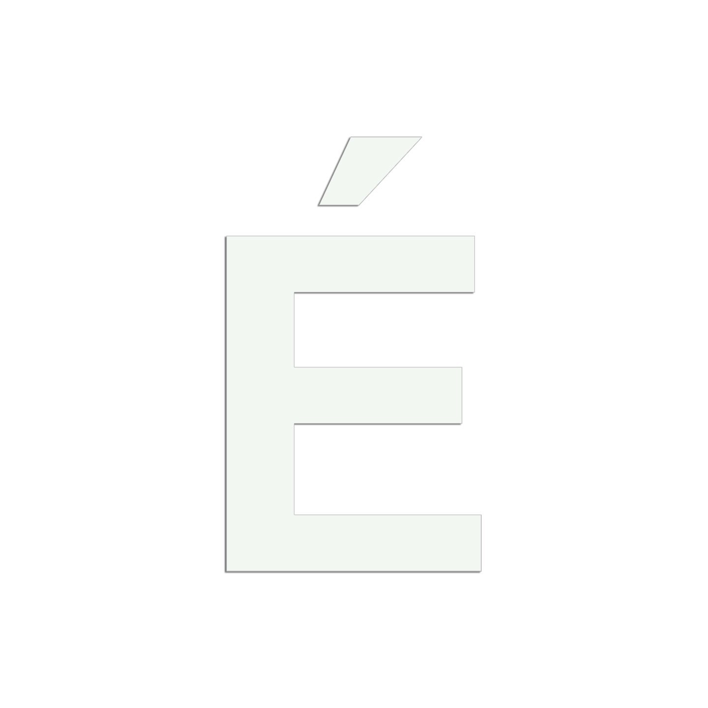Lettre " É " en aluminium découpé, 5 coloris et 2 hauteurs