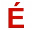 Lettre " É " en aluminium découpé, 5 coloris et 2 hauteurs