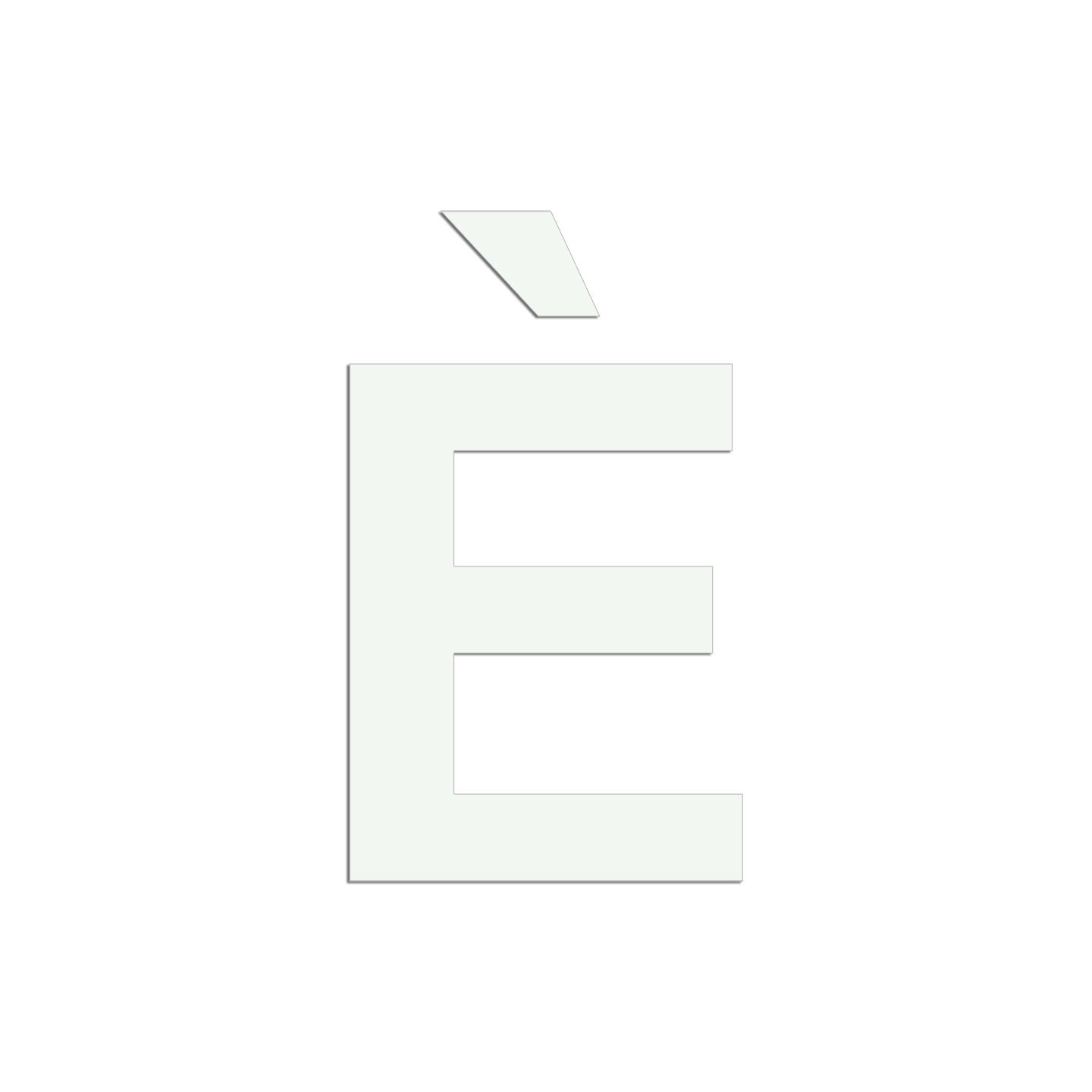 Lettre " È " en aluminium découpé, coloris et dimensions au choix