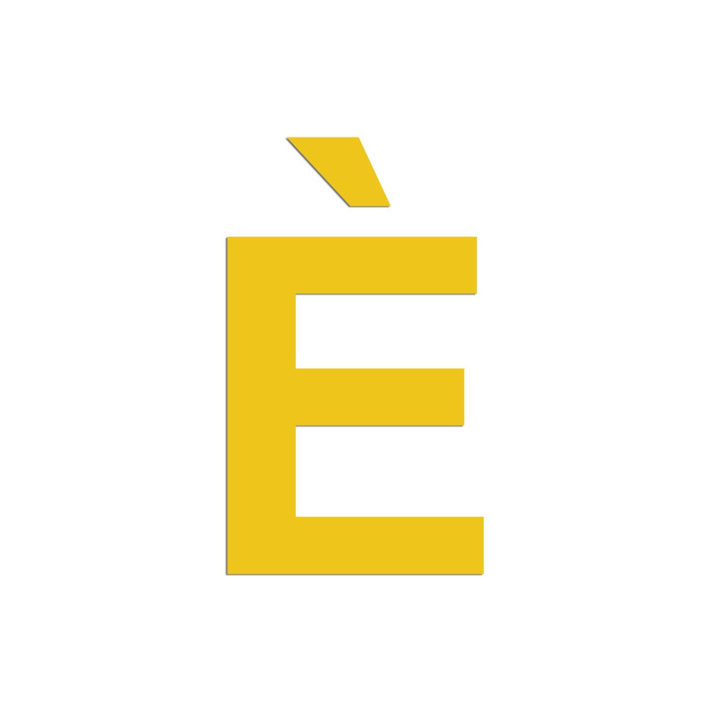 Lettre " È " en aluminium découpé, coloris et dimensions au choix