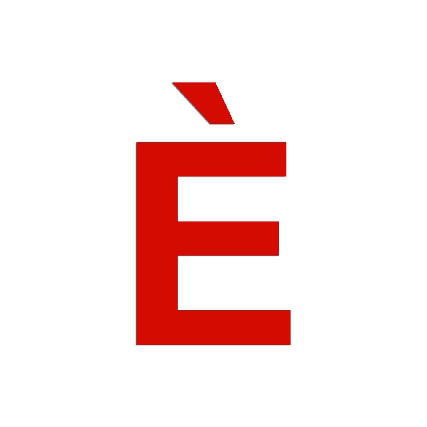 Lettre " È " en aluminium découpé, coloris et dimensions au choix