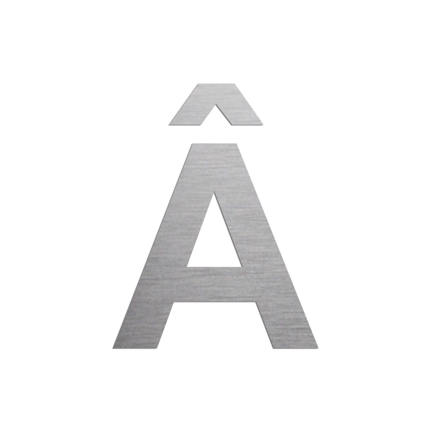 Lettre Â majuscule en aluminium découpé 100mm ou 150mm de haut