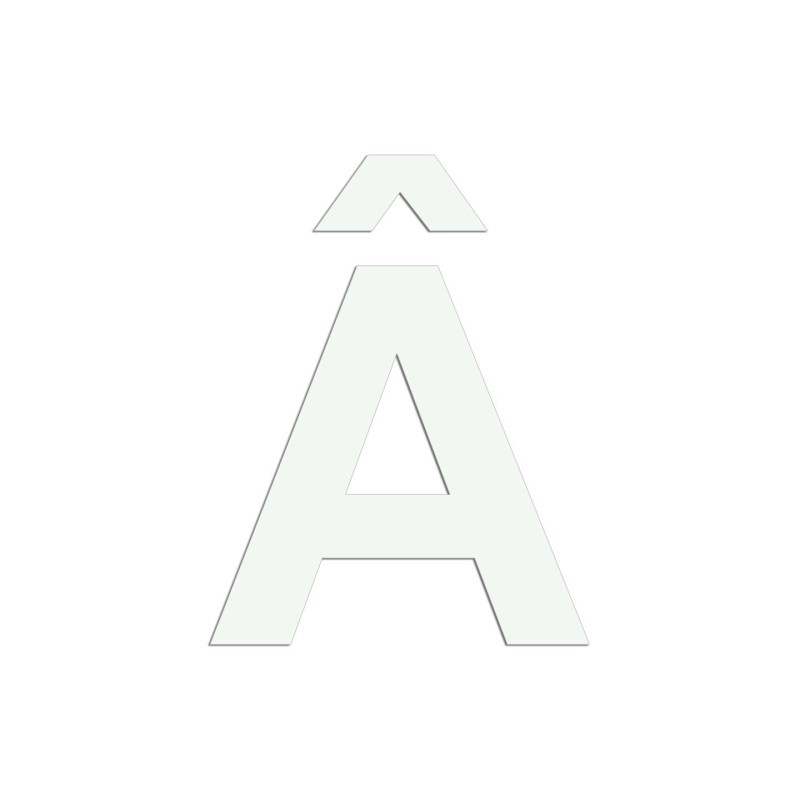 Lettre Â majuscule en aluminium découpé 100mm ou 150mm de haut