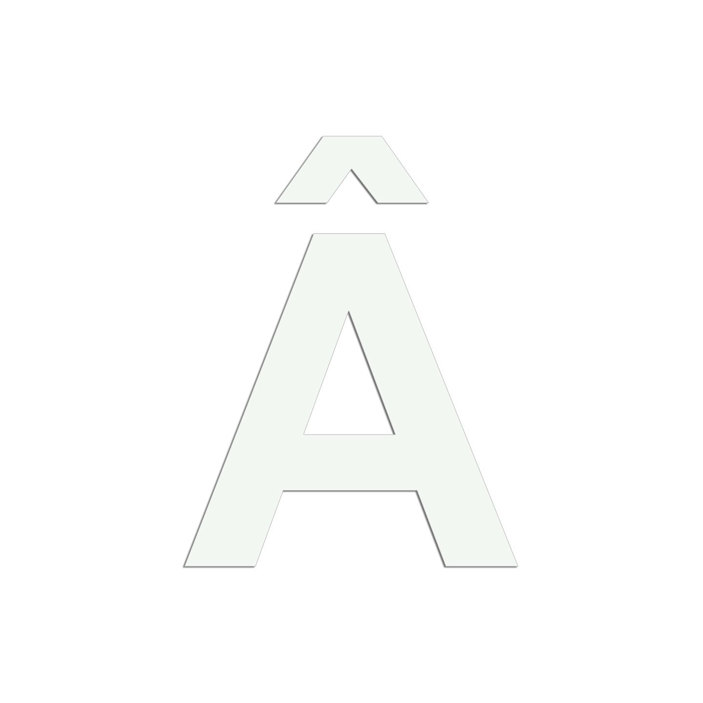 Lettre Â majuscule en aluminium découpé 100mm ou 150mm de haut