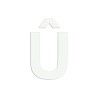 Lettre Û majuscule en aluminium découpé 100mm ou 150mm de haut