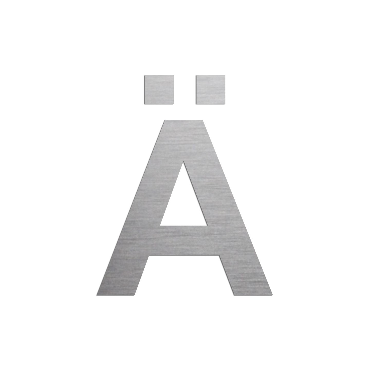 Lettre Ä majuscule en aluminium découpé 100mm ou 150mm de haut