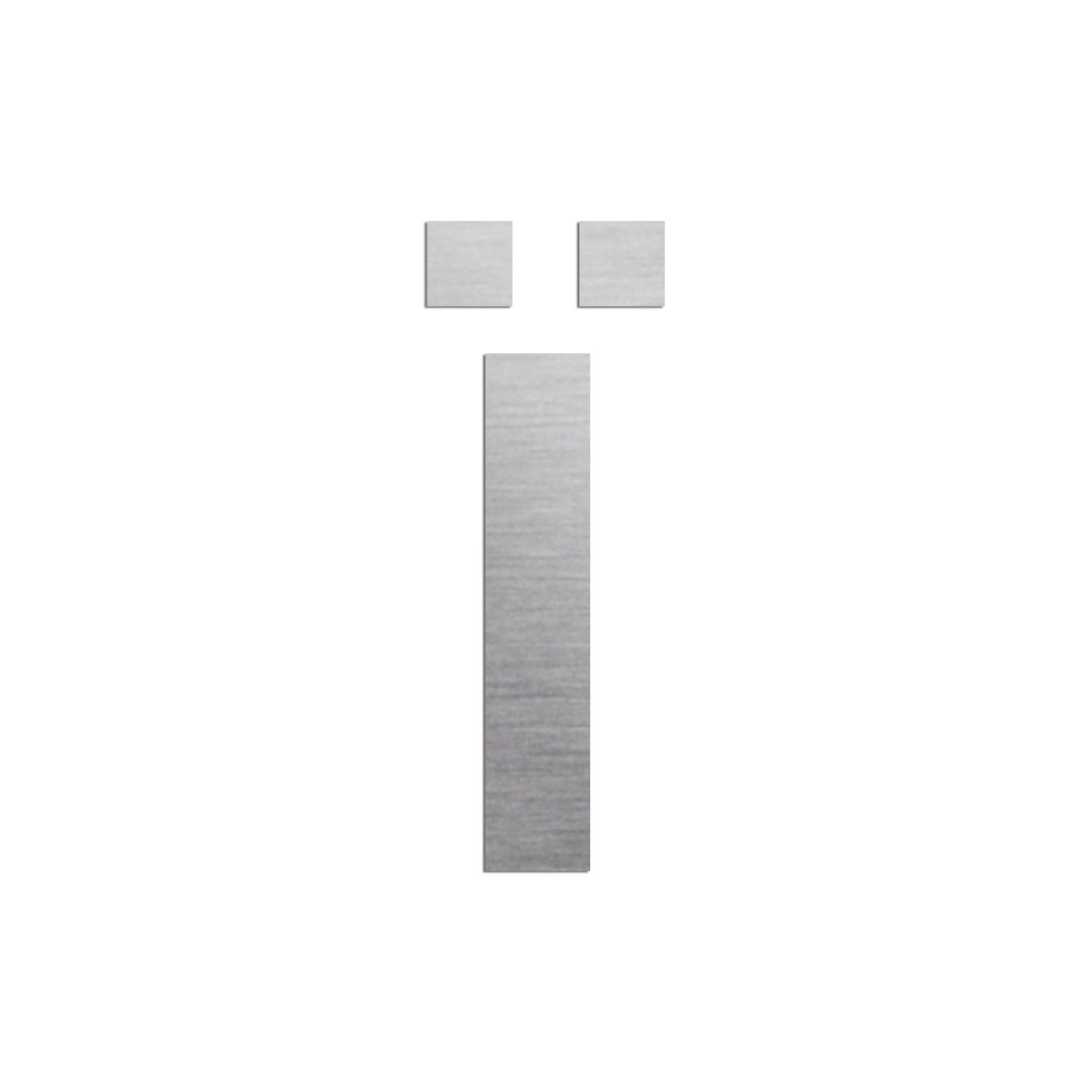 Lettre Ï majuscule en aluminium découpé 100mm ou 150mm de haut