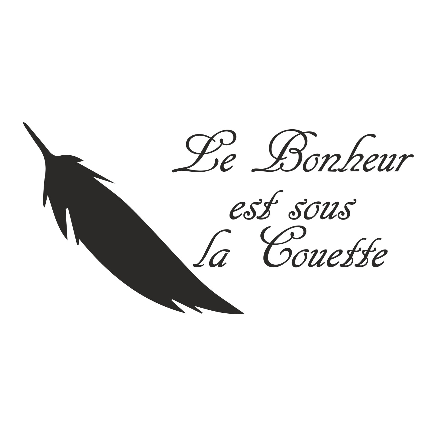 Sticker "Le bonheur est sous la couette"