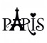 Sticker "Paris , Tour Eiffel, Coeur"