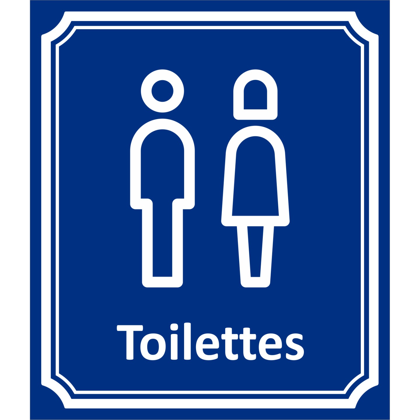 Plaque porte Côté rue " Toilettes mixtes" en aluminium