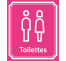 Plaque porte Côté rue " Toilettes mixtes" en aluminium