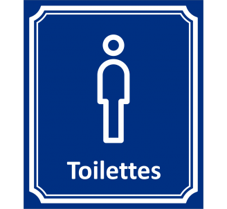 Plaque porte Côté rue " Toilettes Hommes" en aluminium