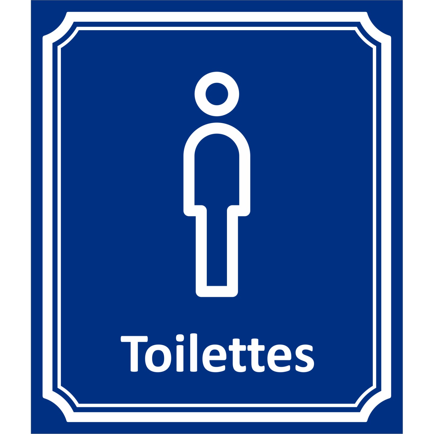 Plaque porte Côté rue " Toilettes Hommes" en aluminium